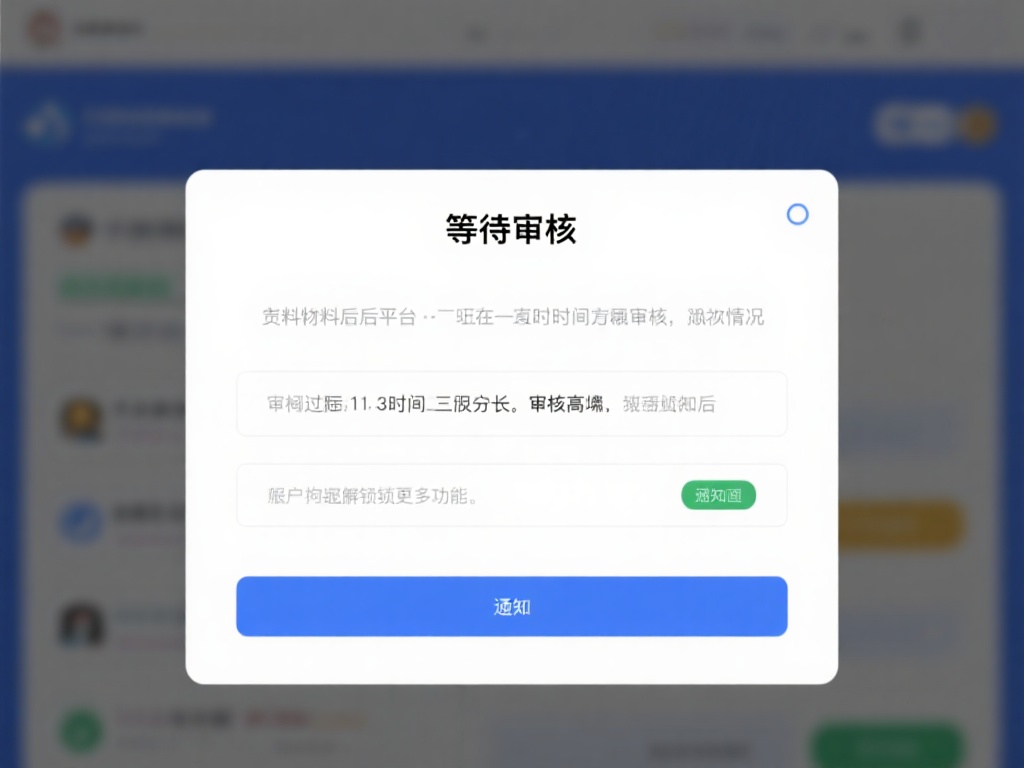 等待审核
提交材料后，平台会在一定时间内完成审核